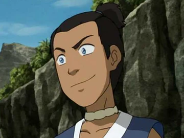 Sokka, a young Water Tribe warrior in blue clothing with his hair in a warrior wolf tail, standing and looking slightly to the side with a confident, thoughtful expression. Neutral studio like background that keeps focus on the character. No visible text in the image.
